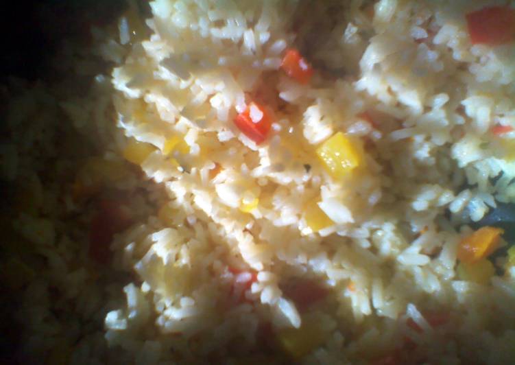 Step-by-Step Guide to Make Speedy delicious easy white rice with bell peppers