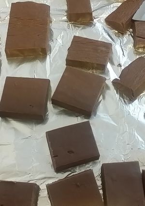 A picture of Taisen's mint chocolate fudge.