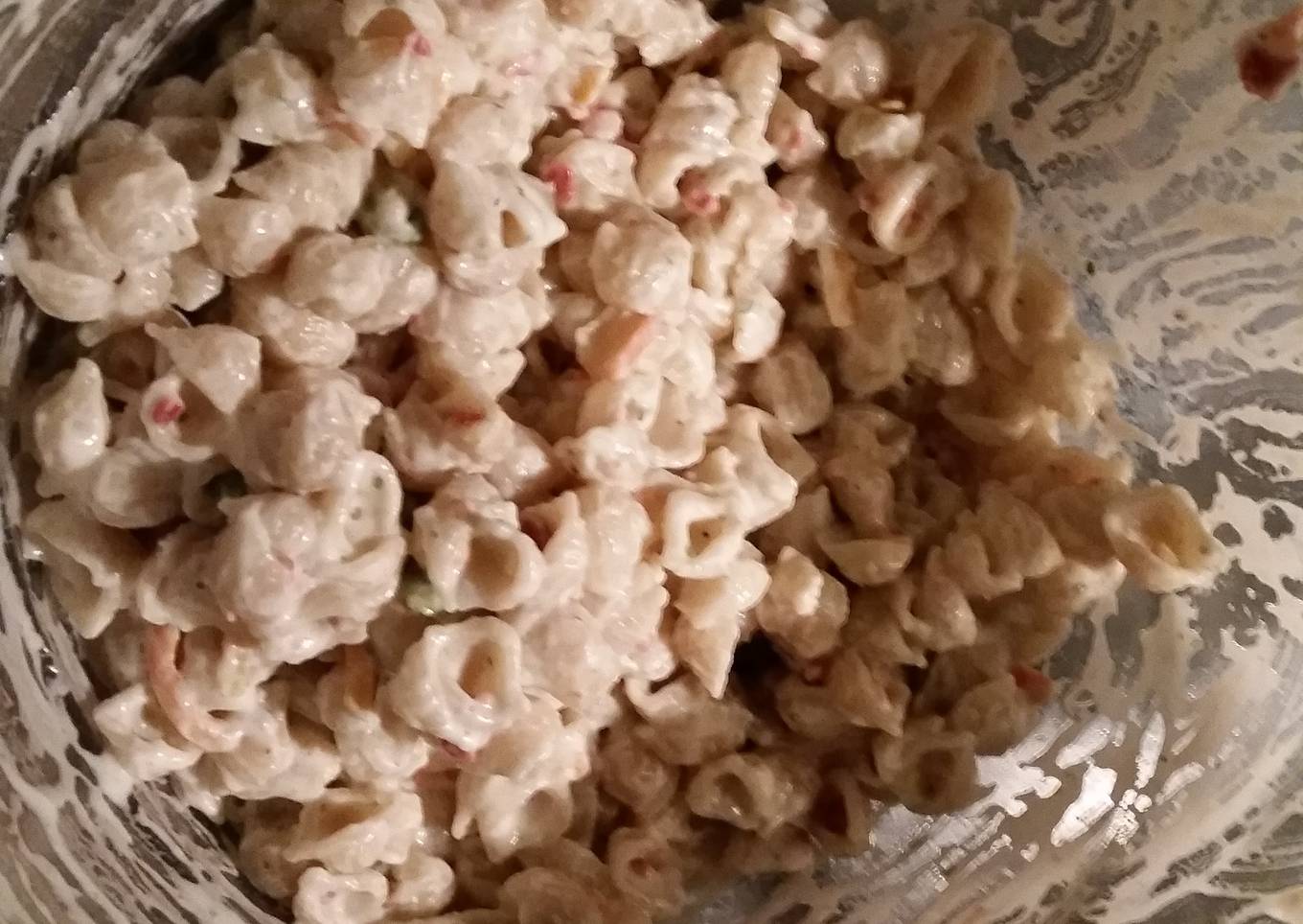 Bacon Reach Pasta Salad Homemade Party Style