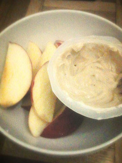 A picture of Apples with coffee & yoghurt dip..