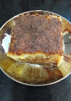 صورة لوصفة بسبوسة قلب اللوز