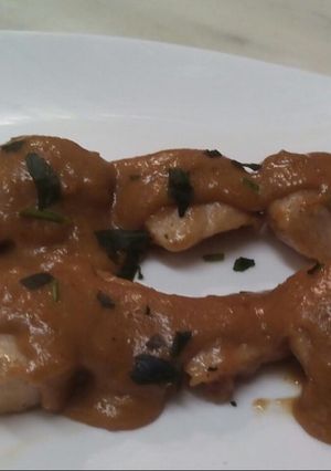 A picture of Chicken Satay Skewers with Peanut Sauce.