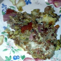 meatlovers casserole A picture of meatlovers casserole.
