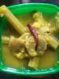 থোড়-ডাঁটা দিয়ে মটর ডাল (thor data diye matar dal recipe in Bengali)