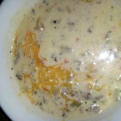 A picture of Cheeseburger soup.