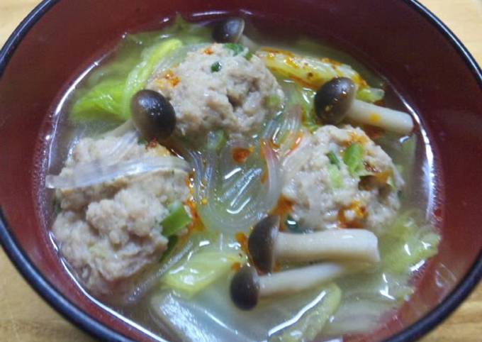 Easiest Way to Make Quick Fluffy Meatballs &amp; Chinese Cabbage Soup