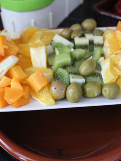 Una foto de Ensalada ordenada de frutas