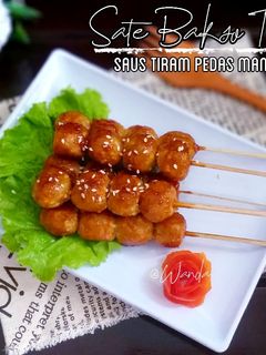 Foto resep Sate Bakso Tahu Saus Tiram Pedas Manis