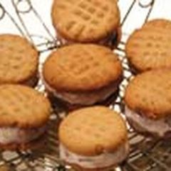 A picture of Peanut butter and jelly ice cream sandwiches.