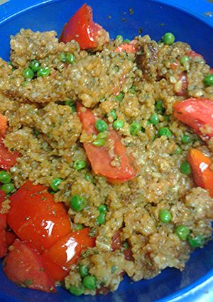 A picture of Crunchy rice and veggies.