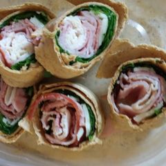 A picture of Ham, Turkey, and Veggie Cheese Swirl.