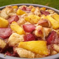 A picture of Sticky bun french toast strata.