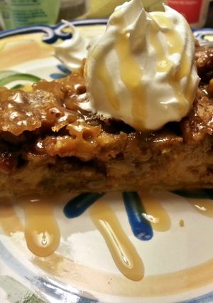 A picture of pumpkin pecan caramel tart.