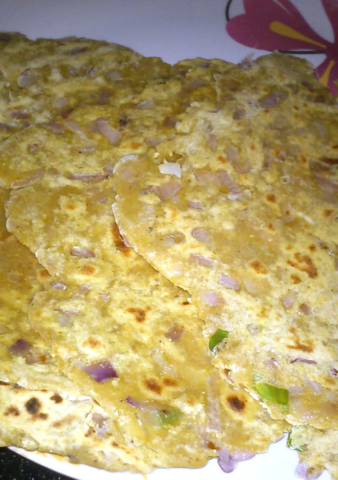 A picture of onion parathas.