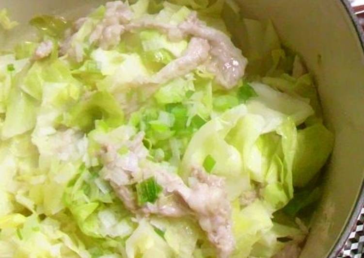 Recipe: Perfect Steamed Cabbage and Pork with Sesame Salt Sauce