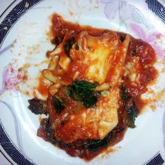 A picture of Spinach & cheese ravioli bake.