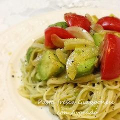 A picture of Chilled Japanese-Style Pasta With Avocado.