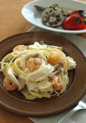 A picture of Shrimp Cream Pasta.
