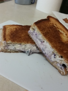 A picture of Blueberry and cream cheese stuffed Texas Toast.