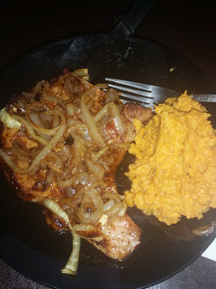 A picture of Pan-seared pork chops.