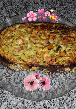 Una foto de Soufflé de verduras y pollo