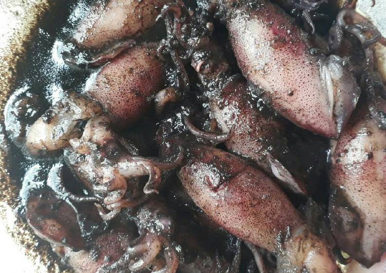 Resep Cumi hitam no bumbu super mudah tapi yahud Lezat