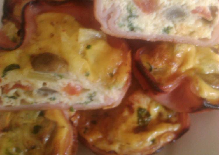 Recipe of Perfect Heidi's Omelette Egg and Ham Cups