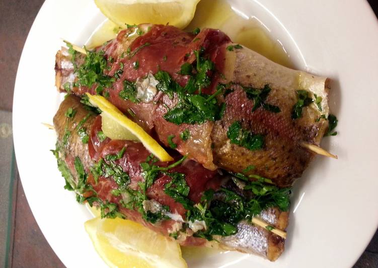 Recipe of Homemade &#39;V&#39; Trout and Parma ham