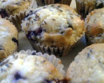 Fast Cooking Methods Lavender Almond Blueberry Muffins with Cream Cheese Filling Delicious Perfect