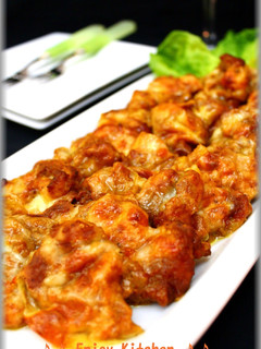 A picture of Tandoori-style Baked Chicken Breast with Melted Cheese.