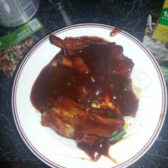 A picture of BBQ pork ribs.