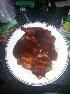 A picture of BBQ pork ribs.