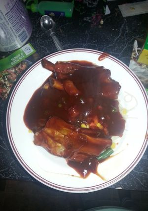 A picture of BBQ pork ribs.