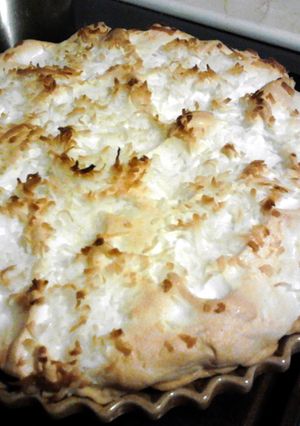 A picture of My Grandmother's Coconut Pie Recipe.