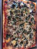 Italian Sausage & Spinach Rectangle Pizza