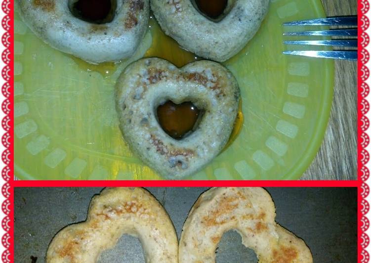 Heart shaped pancake puffs