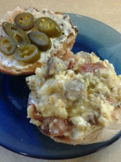 A picture of Steak, Bacon and Egg Breakfast Sandwich.