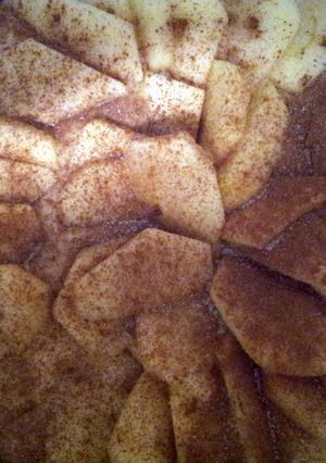 A picture of Turkish walnut apple cake.