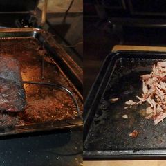A picture of Smoked Pulled Porks On a Weber Smokey Mountain Smoker.