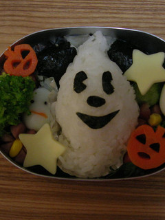 A picture of Character Bento Halloween Mickey Mouse Rice Ball.