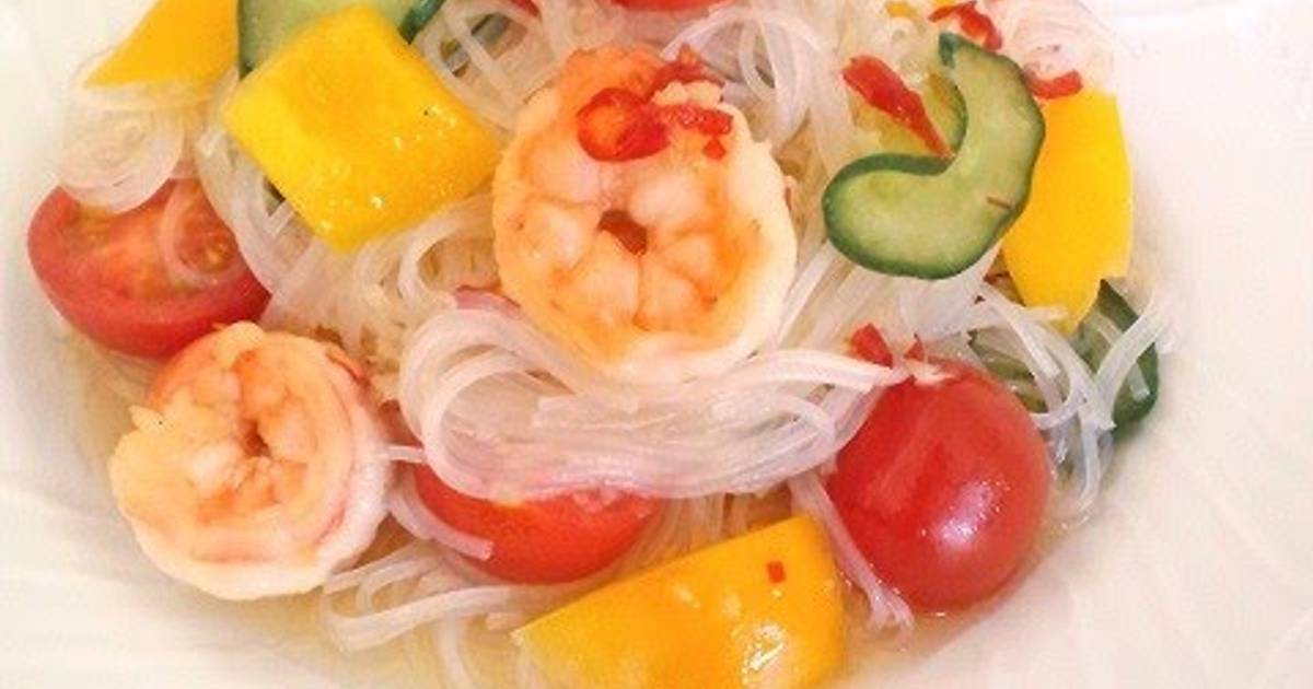 Asianstyle Salad with Cellophane Noodles and Shrimp Recipe by cookpad