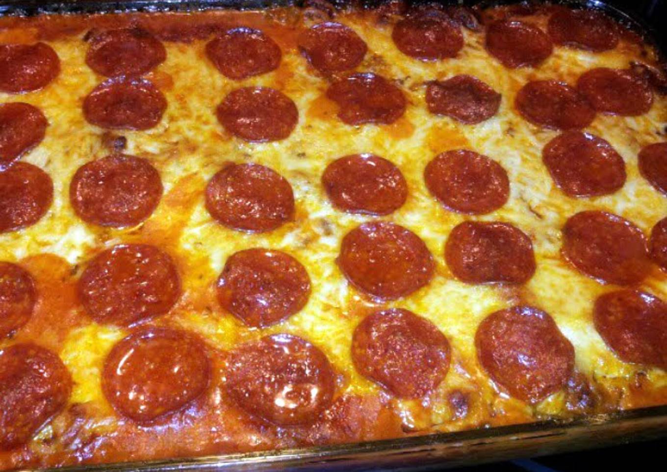 Baked spaghetti with cream cheese