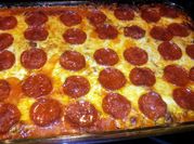 A picture of baked spaghetti