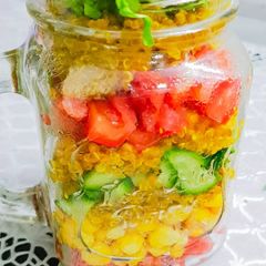 A picture of Quinoa layered salad.