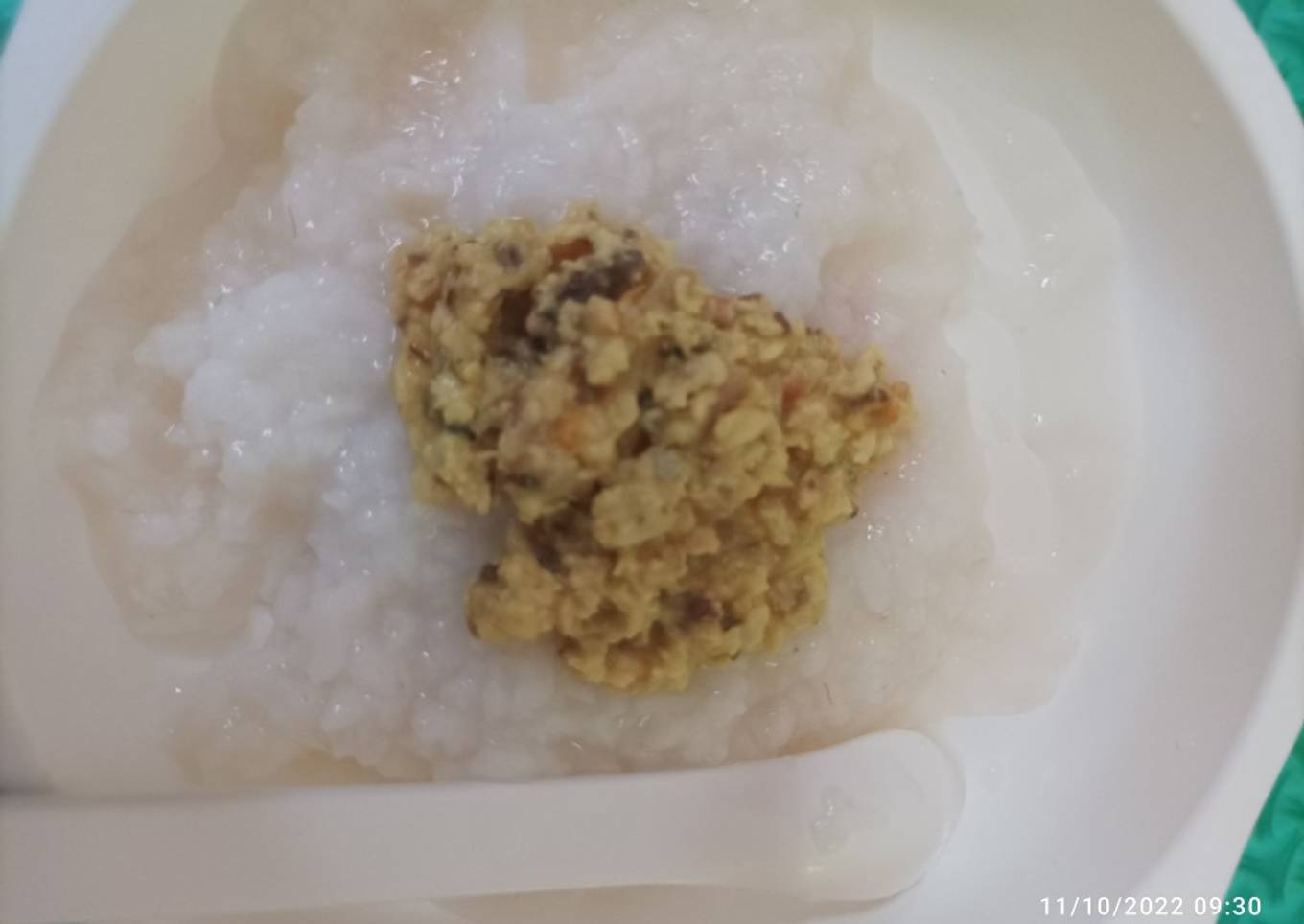 MPASI bayi 10 bulan : Nasi Lembek dengan Gulai ikan kembung