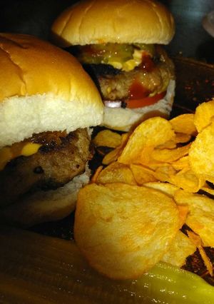 A picture of King Cluck Turkey Burgers.