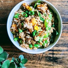 A picture of Thai Fried Rice with Raw Banana.
