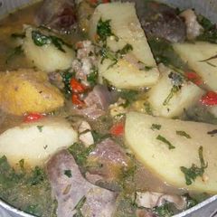A picture of Yam and plantain peppersoup.
