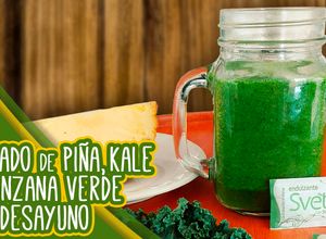 Una foto de Licuado de piña, kale y manzana verde