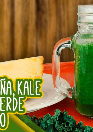 Una foto de Licuado de piña, kale y manzana verde
